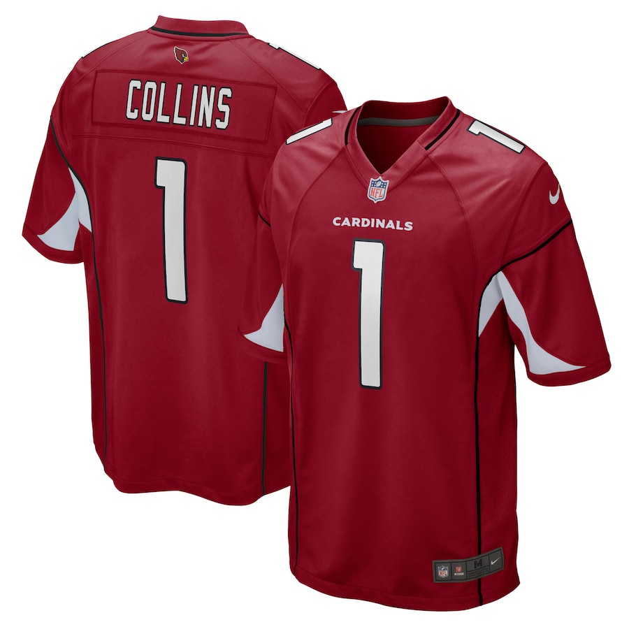 Mens Arizona Cardinals #1 Zaven Collins Nike Cardinal 2021 NFL Draft First Round Pick No. 16 Game Jersey->youth nfl jersey->Youth Jersey